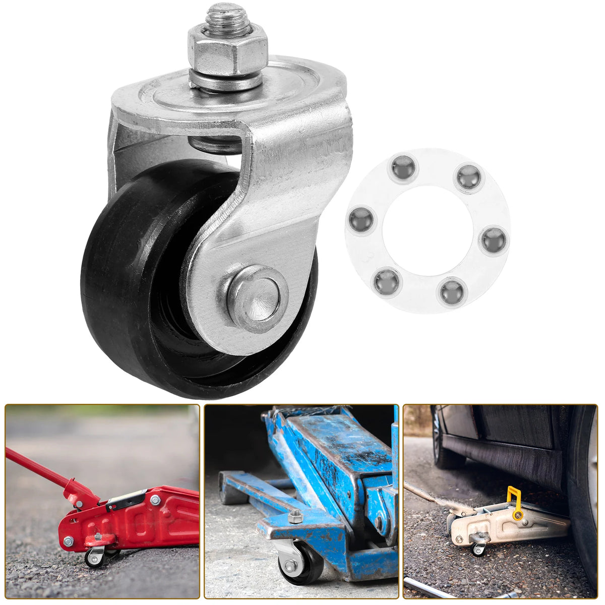 Trailer Wheel Jack Caster Work Oiler Welding Cart Steel Air Compressor Nozzle Dual Pump