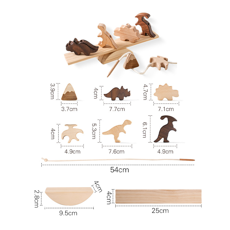 Jouet d'équilibre en bois Montessori à empiler avec des animaux