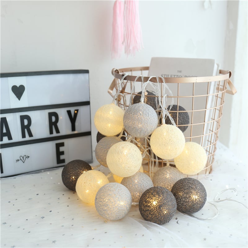 Lanternes étoilées LED en fil de coton