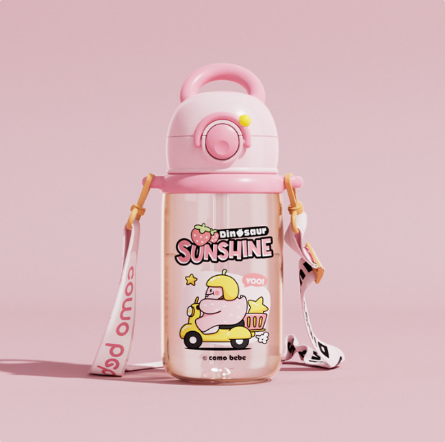Walfisch-Cartoon-Trinkflasche für Kinder mit Taucher-Fontäne – Tritan auslaufsicherer Becher (verschiedene Größen und Farben)