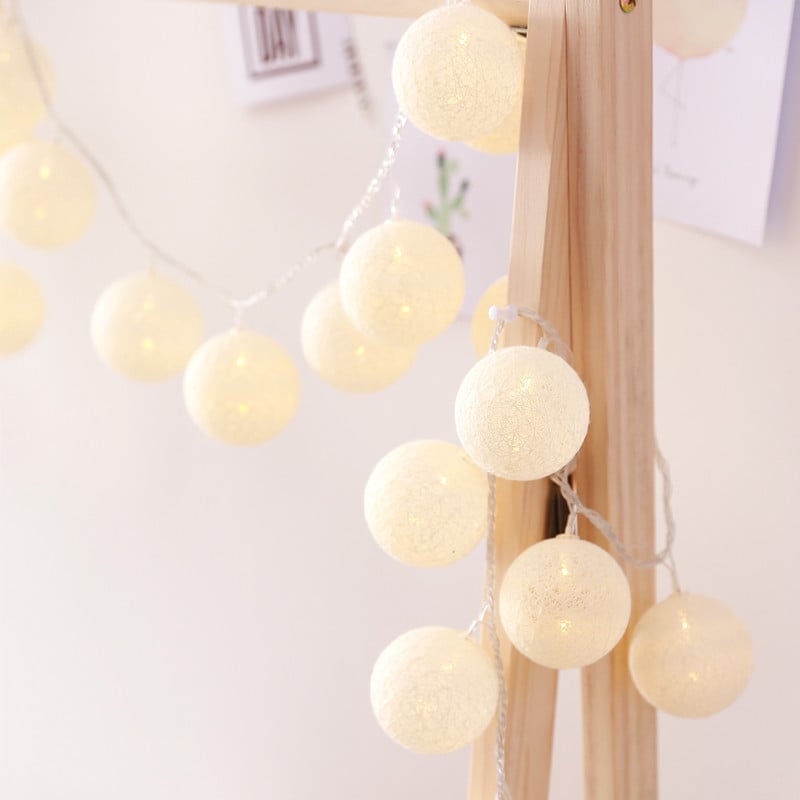 Lanternes étoilées LED en fil de coton