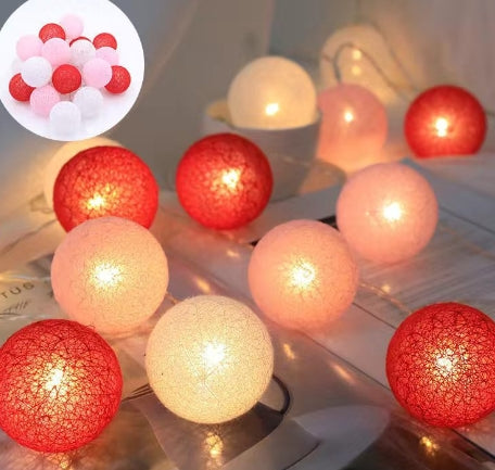 Lanternes étoilées LED en fil de coton