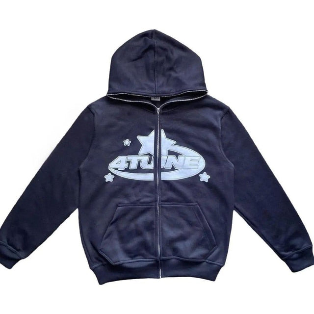 Sweats à capuche zippés imprimés étoiles