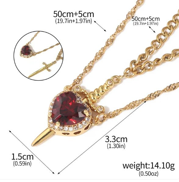 Collier Poignard Amour
