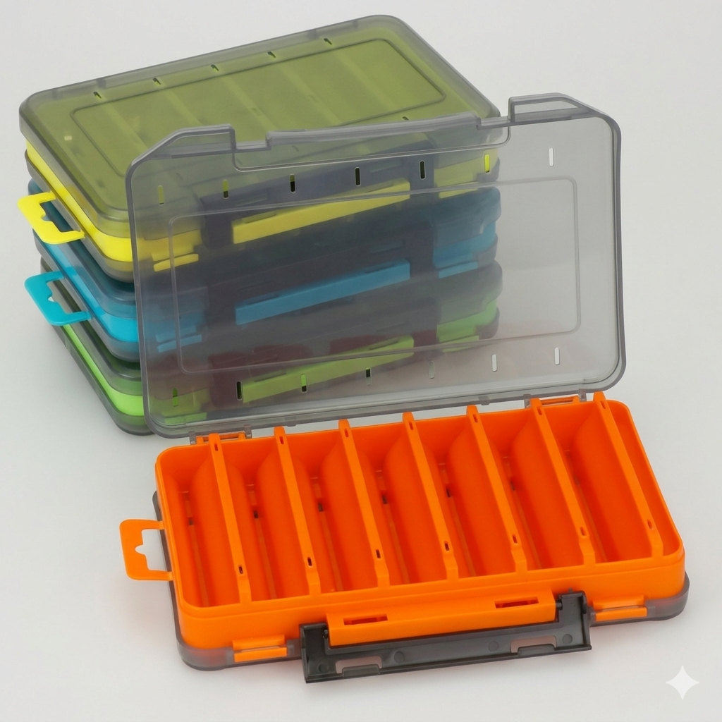 Boîte de pêche durable double face