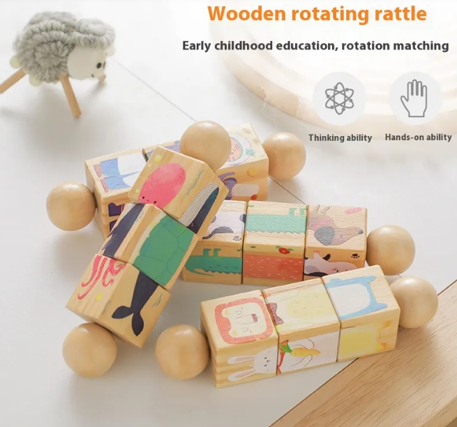 Kinderhandglocken-Holztierpuzzle