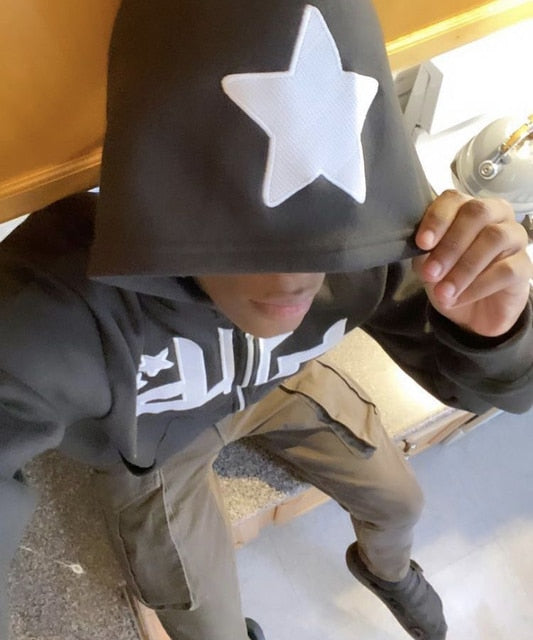 Sweats à capuche zippés imprimés étoiles
