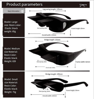 Lunettes de lecture horizontales paresseuses à périscope