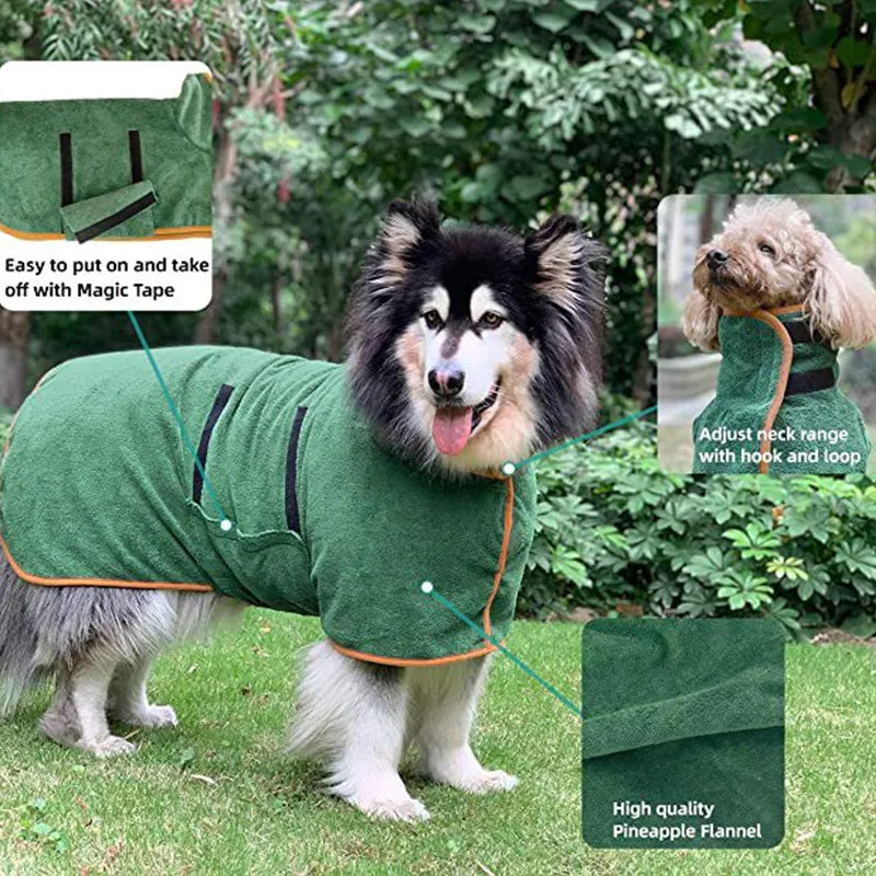 Peignoir pour animaux de compagnie à séchage rapide