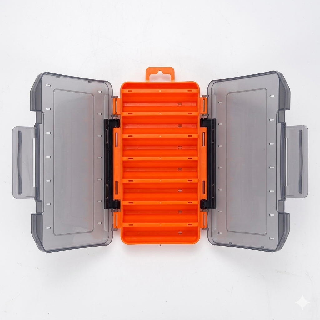 Boîte de pêche durable double face