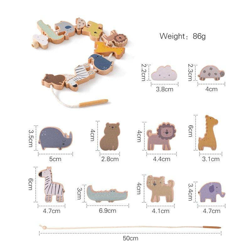 Jouet d'équilibre en bois Montessori à empiler avec des animaux