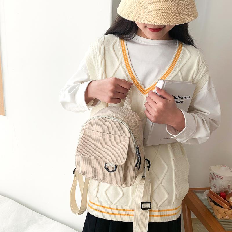 Sac à dos chic en velours côtelé pour les trajets quotidiens
