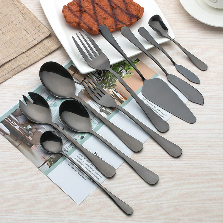 Elegant Black Stainless Steel Cutlery Set