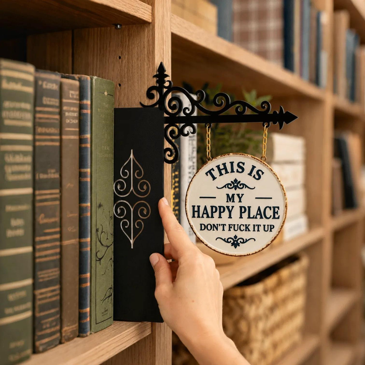 T Bibliothèque Éclairage d'Étagère Lanterne Artisanat en Métal