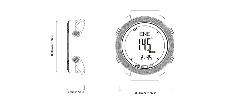 NORTH EDGE Men's Sport Digital Watch Hours Running Swimming Military Army Watches Altimeter Barometer Compass Waterproof 50m - Novli; Another thing you didn’t know you needed. ✨