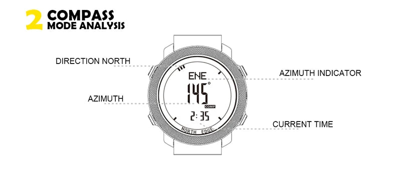 NORTH EDGE Men's Sport Digital Watch Hours Running Swimming Military Army Watches Altimeter Barometer Compass Waterproof 50m - Novli; Another thing you didn’t know you needed. ✨