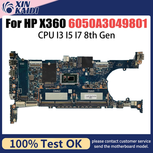 For HP EliteBook X360 830 G5 Laptop Motherboard 6050A3049801-MB-A01 Notebook Mainboard WIth I3 I5 I7 8th Gen CPU