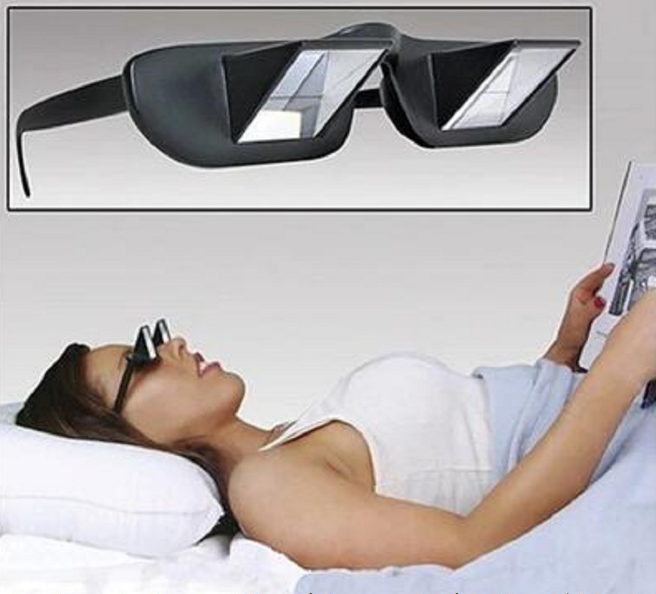 Lunettes de lecture horizontales paresseuses à périscope