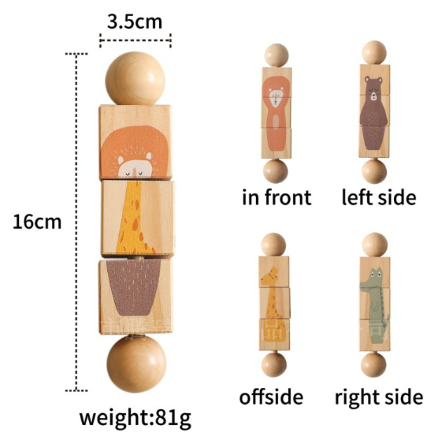 Kinderhandglocken-Holztierpuzzle