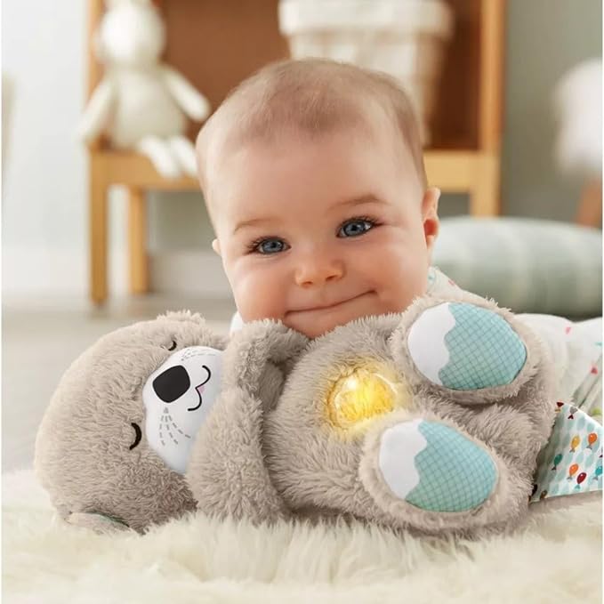 Soundmaschine Soothe 'n Snuggle Otter Tragbares Plüsch-Babyspielzeug mit sensorischen Details, Musik, Lichtern und rhythmischen Atembewegungen