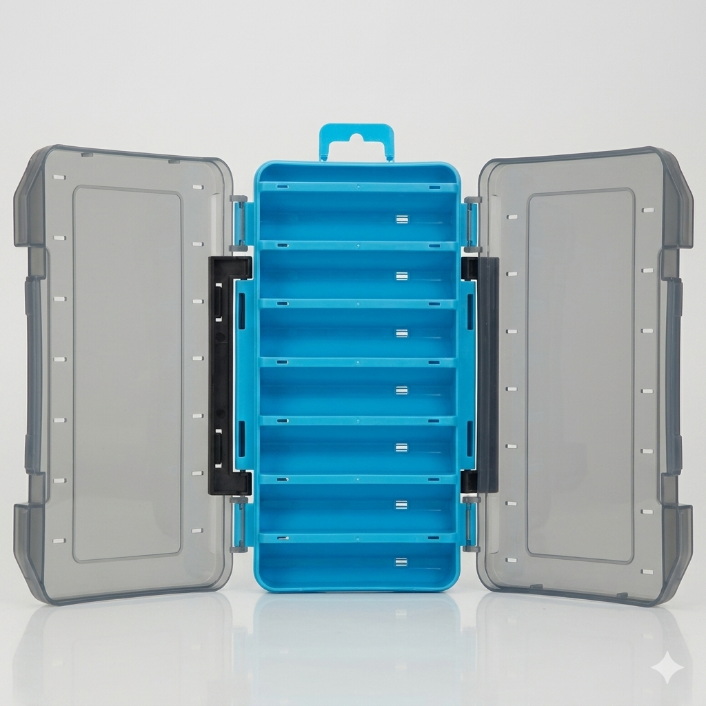 Boîte de pêche durable double face